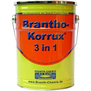 Brantho Korrux 3-in-1 Hoogglans - Ral 9010 5 liter - Metaalverf