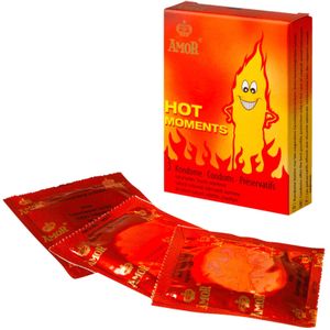 Amor - Hot Moments - Condooms - Natuurkleur - 3 Stuks