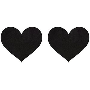 Tepelstickers zwart satijnen hart