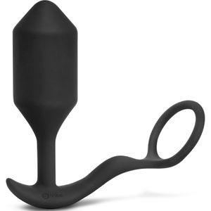 b-Vibe Snug & Tug vibrerende verzwaarde siliconen anaalplug met penisring