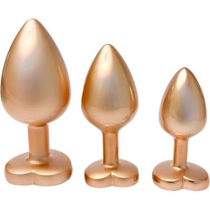 Dream Toys - Gleaming Love - Aluminium buttplug set met siersteen - 3 stuks