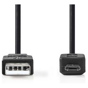 USB 2.0-Kabel | A Male - Micro-B Male | 3,0 m | Zwart [CCGP60500BK30]