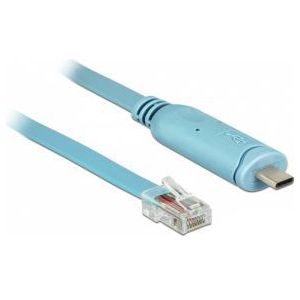 Delock 63914 Adapter USB 2.0 Type-C male > 1 x Serieel RS-232 RJ45 male 3,0 m blauw