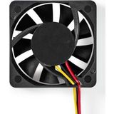 Nedis DCFAN4010BK 6500 rpm 3 pin 40 mm stille DC computerkoelventilator - zwart - PC ventilator - Zwart