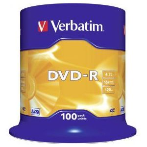 Verbatim DVD-R 16X 100st. Cakebox