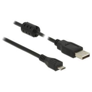 DeLOCK 0.5m, USB 2.0-A/USB 2.0 Micro-B 0.5m USB A Micro-USB B Zwart