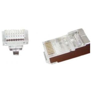 RJ45 krimp connectoren (STP) met doorsteekmontage voor CAT6 netwerkkabel (vast/flexibel) - 10 stuks