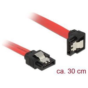 DeLOCK 83978 SATA kabel  0.3m 6Gb/s recht/haaks rood