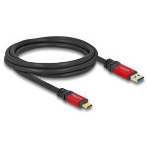 Delock 80618 USB-kabel 2 m USB 3.2 Gen 2 (3.1 Gen 2) USB A USB C Zwart, Rood