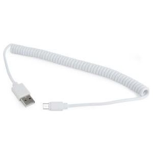 USB spiraal-kabel (A/MicroB), 1,8 m