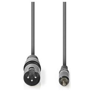 XLR-Audiokabel | XLR 3-pins male - RCA male | 1,5 m | Grijs