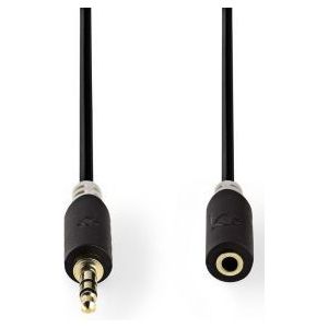 Stereo audiokabel | 3,5 mm male - 3,5 mm female | 10 m | Antraciet