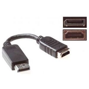 ACT 15 cm Verloop kabel DisplayPort male naar HDMI-A female
