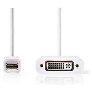 Mini-DisplayPort - DVI-kabel | Mini-DisplayPort male - DVI-D 24+1-pins female | 0,2 m | Wit