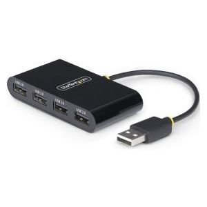StarTech.com 4-Port USB 2.0 Hub, USB Bus Powered, Compacte Travel USB Hub, USB 2.0 Splitter, Multi-P
