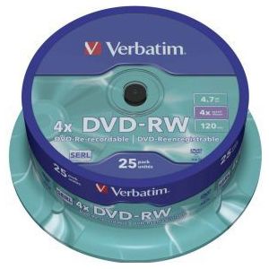 Verbatim DVD-RW 4X 25st. Spindle