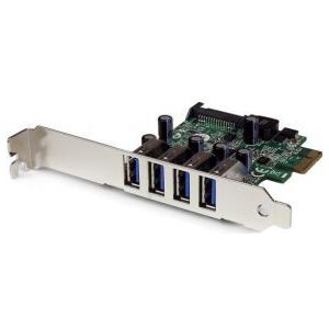 StarTech.com 4-poorts PCI Express PCIe SuperSpeed USB 3.0 controllerkaartadapter met UASP SATA-voedi