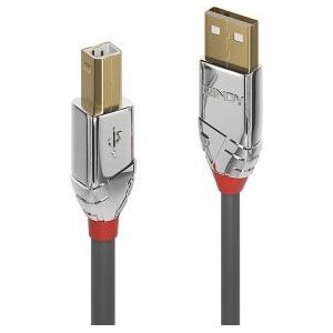 Lindy 36644 5m USB A USB B Mannelijk Vrouwelijk Grijs USB-kabel