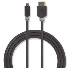High Speed HDMI-kabel met Ethernet | HDMI-connector - HDMI-micro-connector | 2,0 m | Antrac