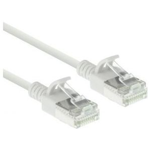 ACT Witte 2 meter LSZH U/FTP CAT6A datacenter slimline patchkabel snagless met RJ45 connectoren