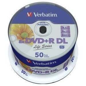 Verbatim DVD+R DL 8X 50st Spindle Printable
