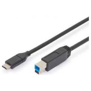 ASSMANN Electronic AK-300149-010-S 1m USB C USB B Mannelijk Mannelijk Zwart USB-kabel