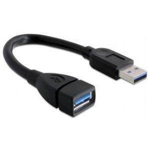 Delock - USB 3.0 Verlengkabel - Zwart - 0.15 meter