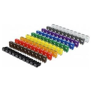 Delock 18304 Kabelmarkeringsclips 0-9 diverse kleuren 100 stuks