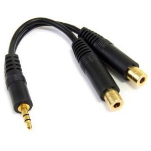 StarTech.com 15cm Stereo Splitterkabel Y-adapter 3,5mm Mannelijk naar 2x 3,5mm Vrouwelijk