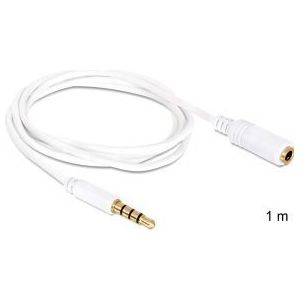 DeLOCK 84480 stereo audio verlengkabel 3.5mm 1m male/female 4 pin