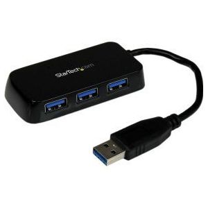 StarTech.com Draagbare 4-poorts SuperSpeed USB 3.0 hub zwart