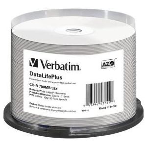 Verbatim CD-R 52X 50st. No-ID Spindle Printable