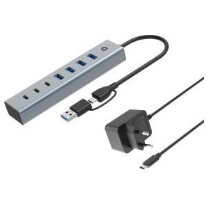 Conceptronic HUBBIES20GP interface hub USB 3.2 Gen 1 (3.1 Gen 1) Type-C 5000 Mbit/s Grijs
