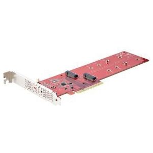 StarTech.com Dual M.2 PCI Express SSD Adapter Kaart, PCIe x8 / x16 naar Dual NVMe of AHCI M.2 SSDs,