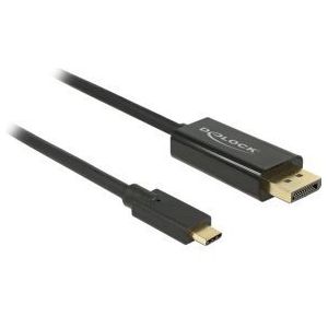 DeLOCK 85255 1m USB C DisplayPort Zwart video kabel adapter