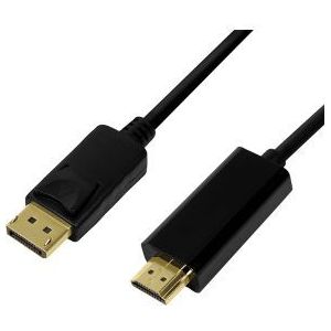 LogiLink CV0128 DisplayPort kabel 3 m HDMI Zwart