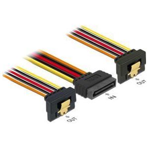 DeLOCK 60145 0.15m SATA 15-pin Zwart, Oranje, Rood, Geel SATA-kabel