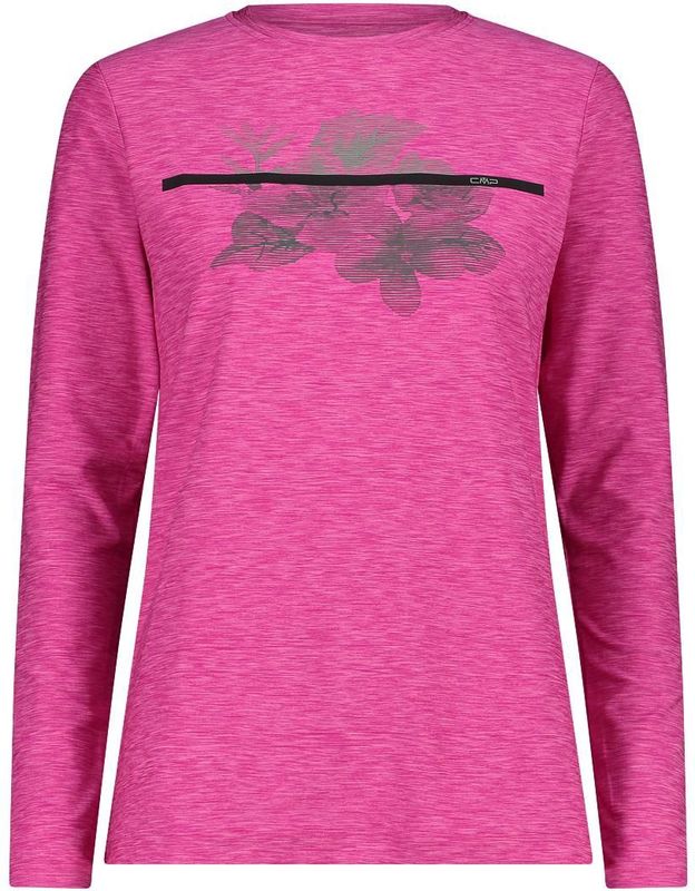 CMP - Dames-T-shirt - Lange Mouwen - Rekbaar Jersey - Op de Natuur Geïnspireerde Print