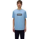 Napapijri - S-Box Logo SS - T-shirt - Faded Denim - Katoen