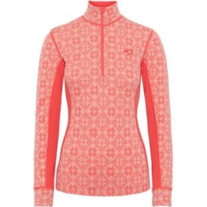 Kari Traa - Rose - Dames Longsleeve Ondershirt - 1/4 Zip - Merinowol