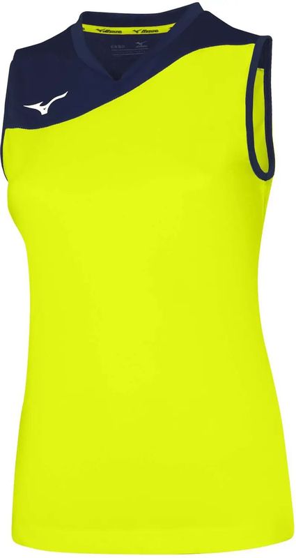 Mizuno - Authentic Myou - Dames T-shirt - Marineblauw/Wit - 100% Polyester