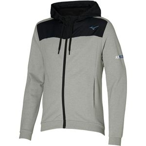 Mizuno - Sportjack - Katoen - Heren - Met Capuchon - Geruwde Stof - Logo op Borst