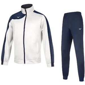 Trainingspak - Wit/Navy Blauw - Heren - Geschikt Voor Fitness
