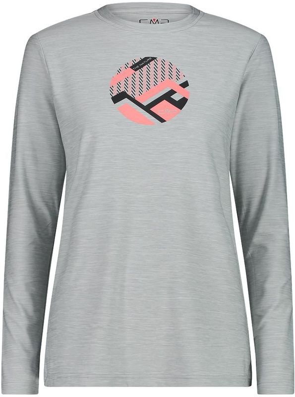 CMP - Dames-T-shirt - Lange Mouwen - Rekbaar Jersey - Op de Natuur Geïnspireerde Print