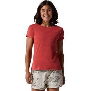 Mountain Hardwear Might Stripe Korte Mouwen T-shirt Rood M Vrouw