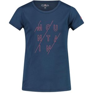 CMP - Ademend T-shirt - Blue-Red Kiss - Meisjes - Antibacteriële Behandeling
