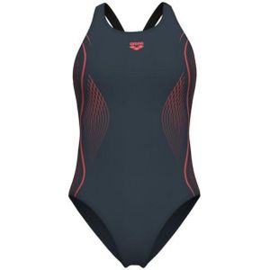 Dames zwempak uit 1 stuk Arena Grid V Back Graphic