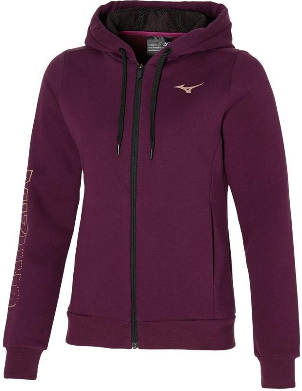 Mizuno - Damescapuchon - Katoenen Trainingsjack - Met Volledige Rits