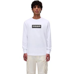 Napapijri - Box Logo - T-shirt - Met Lange Mouwen - 100% Katoen