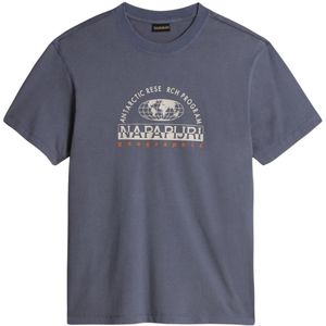 Napapijri - Macas - T-shirt - Katoen - Ronde Hals - Korte Mouwen - Geografische Print